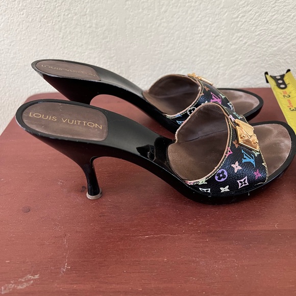 Vintage Louis Vuitton Leather Sandals multi colored black size 38 - Picture 8 of 10